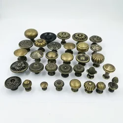 Pomos de bronce antiguo para cajones de cocina, tiradores de muebles de armario, caja de madera, joyero, 1 unidad