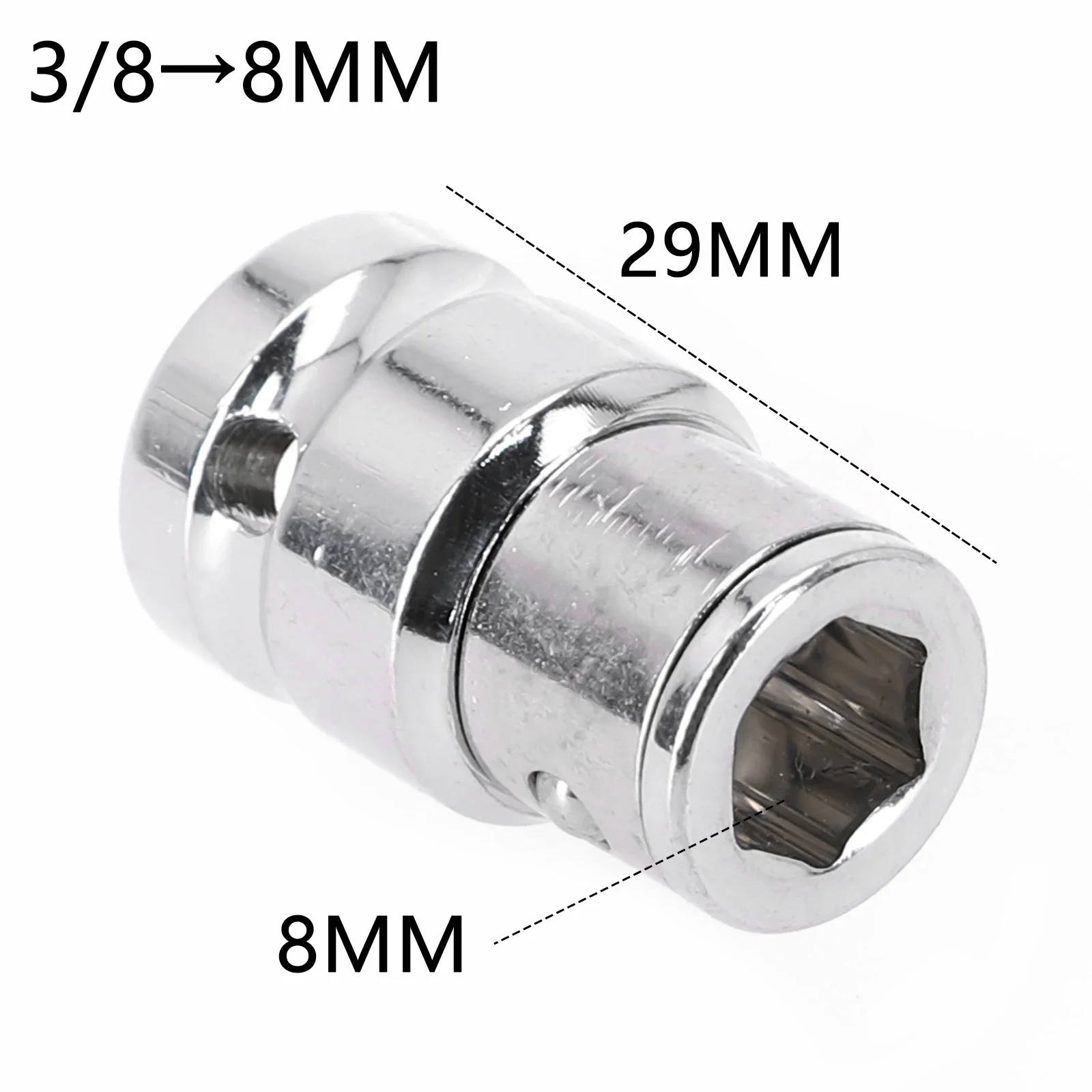 Adaptador de soquete hexagonal para ferramentas elétricas, Square Drive, Chuck Conversor, 1,2 ", 1,4", 3,8 ", 1,4", 1,4 ", 3,8", M8, M10, 1Pc