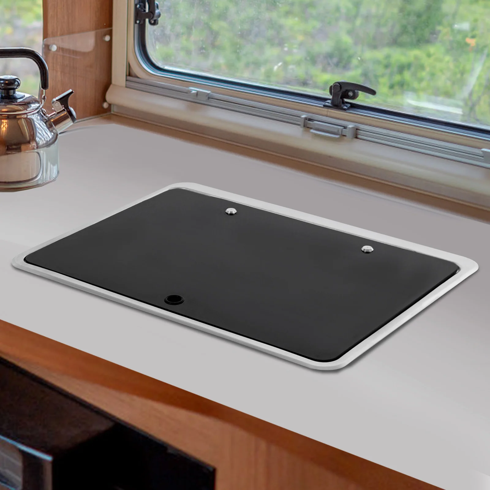 حوض RV من الفولاذ المقاوم للصدأ، تصميم مدمج، سطح سهل التنظيف لفان التخييم والمطبخ والطهي بدون متاعب
