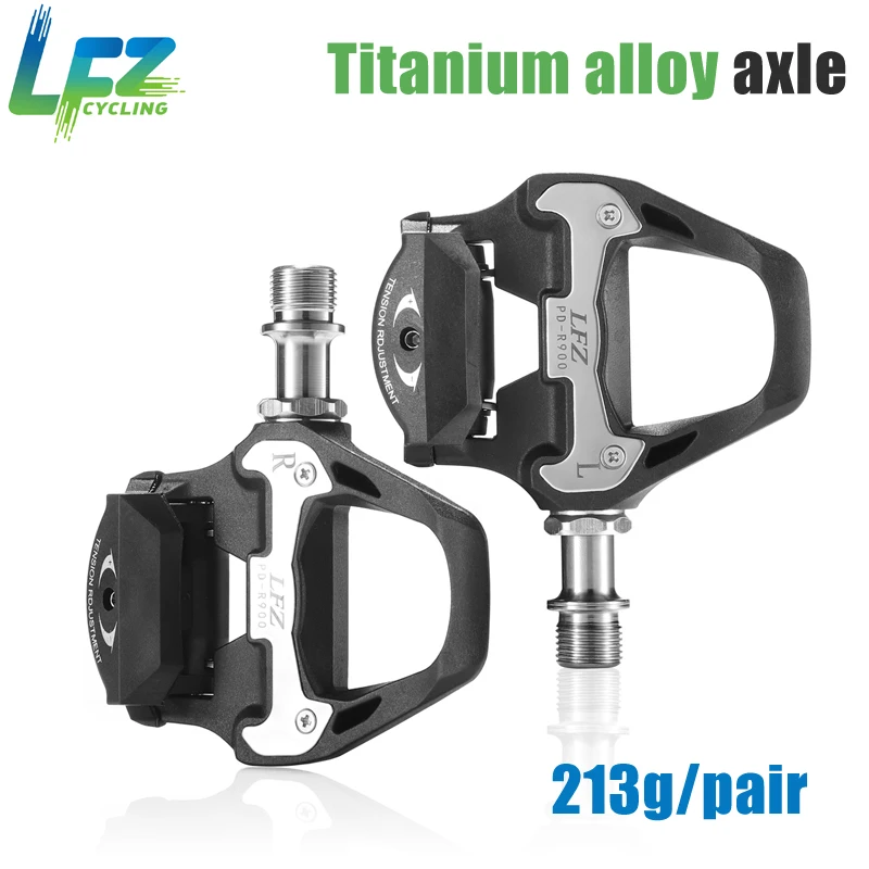 LFZ Road pedal titanium alloy axle 213g carbon self-locking pedal Sealed Bearing Mtb bike clipless cycling pedal