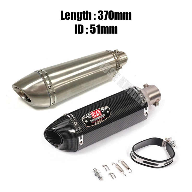 Universal 51mm 370mm Yoshimura Motorcycle Exhaust Muffler Escape With DB Killer For Yamaha Kawasaki Suzuki Honda Exhaust Parts