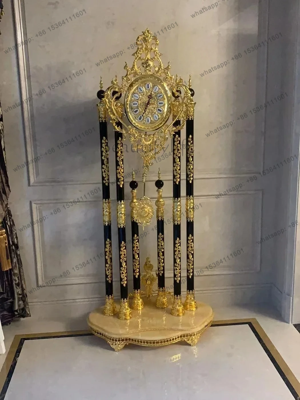 

Living Room Villa Vertical Living Room Floor Clock Crystal the Grandfather Clock