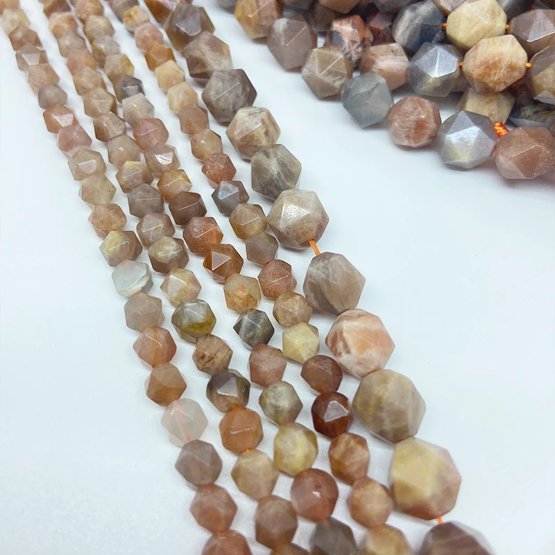 

6-10mm Natural Round Cut Yellow Sunstone Gem Loose Bead DIY Stone Bead Bracelet Necklace Earring Jewelry Making Multifaceted