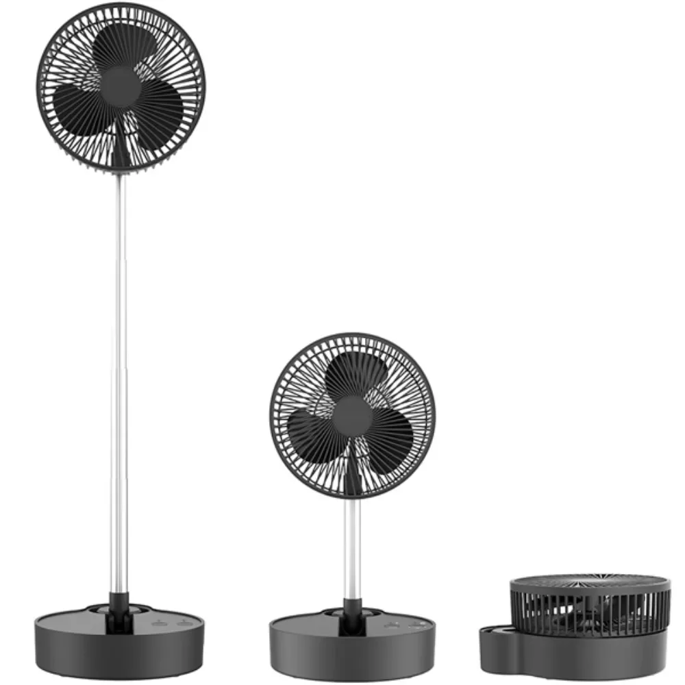 Portable Fan, 12000mAh Rechargeable Pedestal Fan with Remote, Timer Setting, Height Adjustable, Foldaway Desk Fan