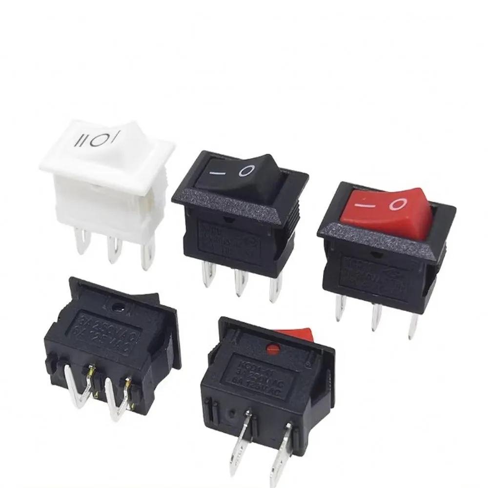 100 szt. Włącznik z przyciskami 10x15mm 3 Pin 3A/250V Mini SPST KCD11 2/3 pozycja włącznik/wyłączanie włącznika/wyłączania łodzi