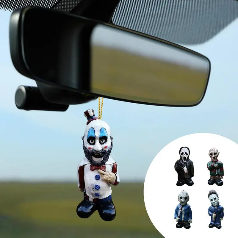 Halloween Decoration Goth Ghost Car Rearview Mirror Hanging Pendants Auto Interior Acrylic Pendant Accessories Swinging Ornament