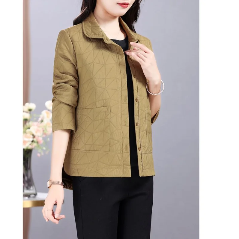 

Middle-aged Mother's Jacket Casual Autumn Short New Loose Fashionable Foreign Temperament Versatile Short Top for Women