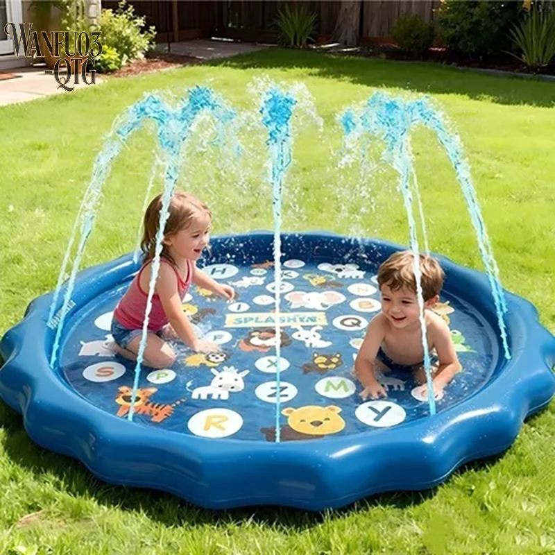 Hot Sale 100cm Inflatable Splash Pad Water Play Mat With Sprinklers Age 3 4 5 6 7 Years Old Toddler Water Toy