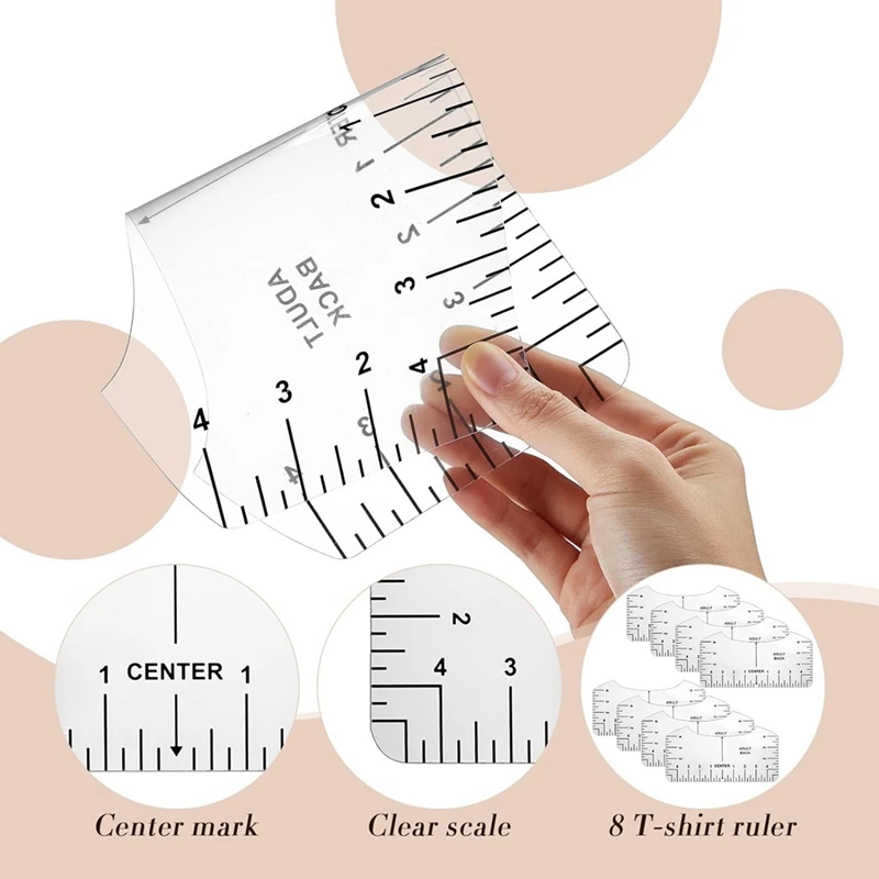 18 PCS PTFE-Sheets For Heat Press 12X16 Inch, T Shirt Alignment Ruler And Heat Resistant Tape And Tape Measure Set Easy Install