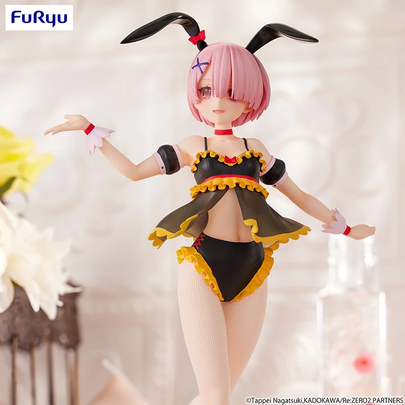 En Stock figura de Anime Original 27cm FuRyu Bunnies Re: la vida en un mundo diferente de zero Ram adornos modelo juguetes regalos