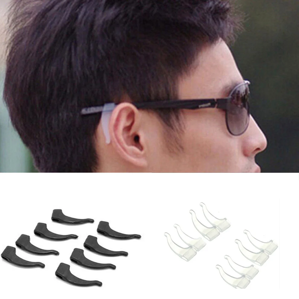 4Pair Anti-Slip Non-slip Glasses Ear Hooks Tip Eyeglasses Grip Temple Holder Silicone Clip Ear Hook Glasses Holder Accessories