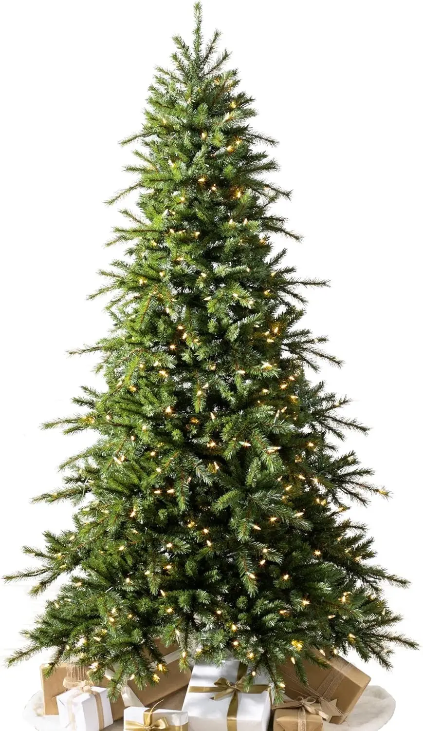 7Ft Pre-Lit Norwegian Grand Fir Artificial Christmas Tree With Led Candlelight Clear Lights