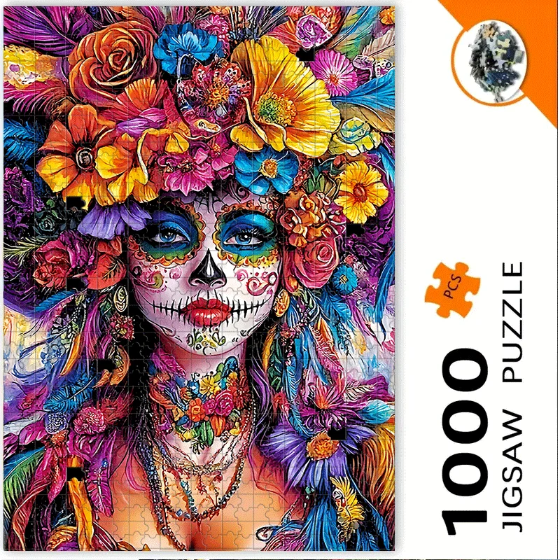 Puzzle Naszyjnik z Kwiatami, Piórami i Makijażem - 500/1000 elementów, układanka dla dorosłych do interaktywnych gier rodzinnych i wzmacniania więzi z koleżankami/przyjaciółmi. Biustonosz