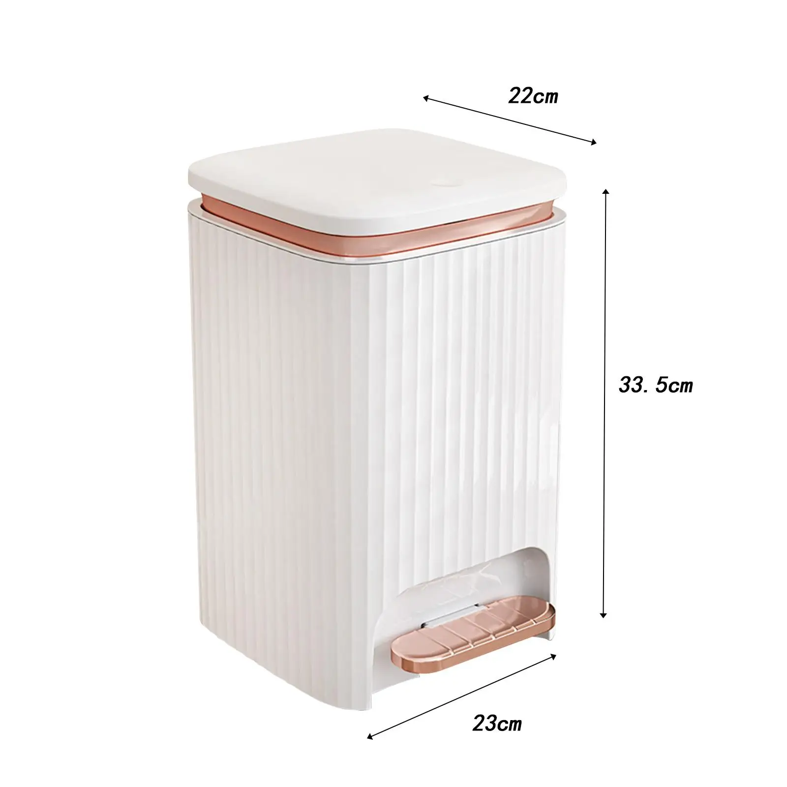 Kithcen Trash Can with Foot Pedal and Press Type Lid Waterproof Garbage Bin for Entryway Study Toilet Restroom Laundry Room