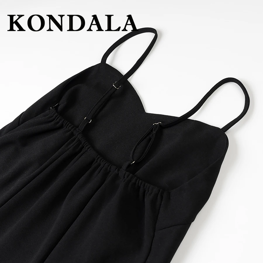 KONDALA Chic Elegante Abito da Sera da Donna Senza Maniche Patchwork Cami Dress Moda 2025 Pavimento-Lunghezza Mujer Compleanno Abiti