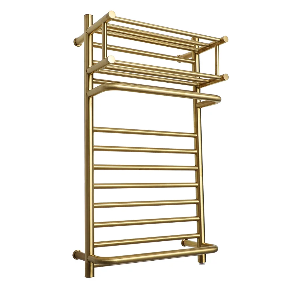 

2020 Gold Polish Stainless Steel Heated Towel Rack Wall Mounted Towel dryer Bathroom accessory Towel Warmer 9048