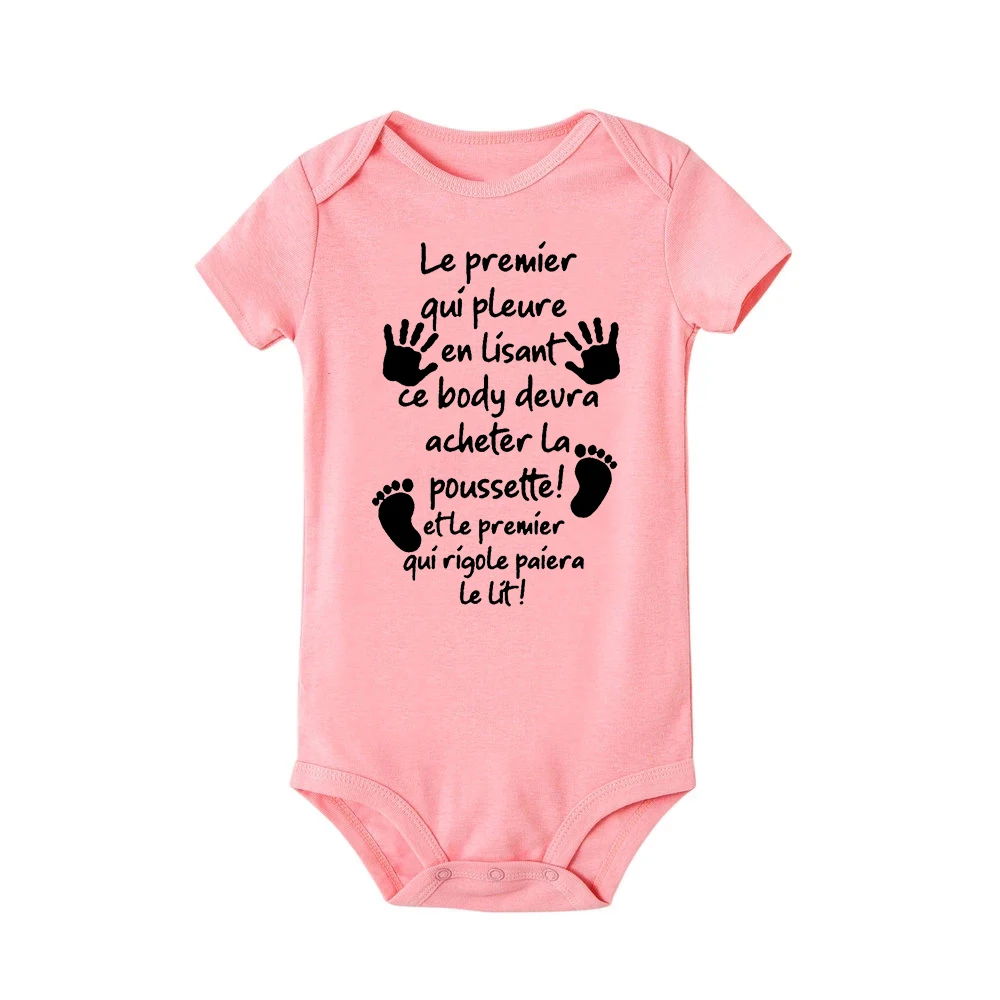 Summer Newborn Bodysuit Funny Baby Jumpsuits Boys Girls Unsex Clothes Short Sleeve Toddler Outfints Letter Print Infant Clothing