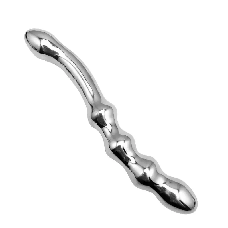 Stainless Steel Double Large Butt Plug Fake Dildo G Spot Metal Anal Beads Plug P-spot Prostate Massager Stick Vaginal Sex Toy