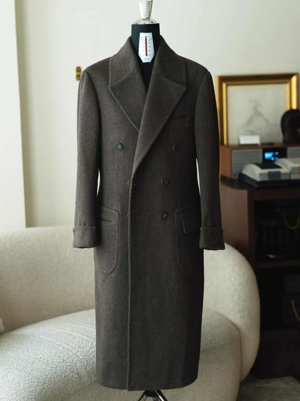 معطف أنيق للرجال بدلة زفاف شتوية بدلة زفاف بقصة ضيقة معطف للحفلات مصمم خصيصًا للعريس والمناسبات الرسمية مقاس مخصص