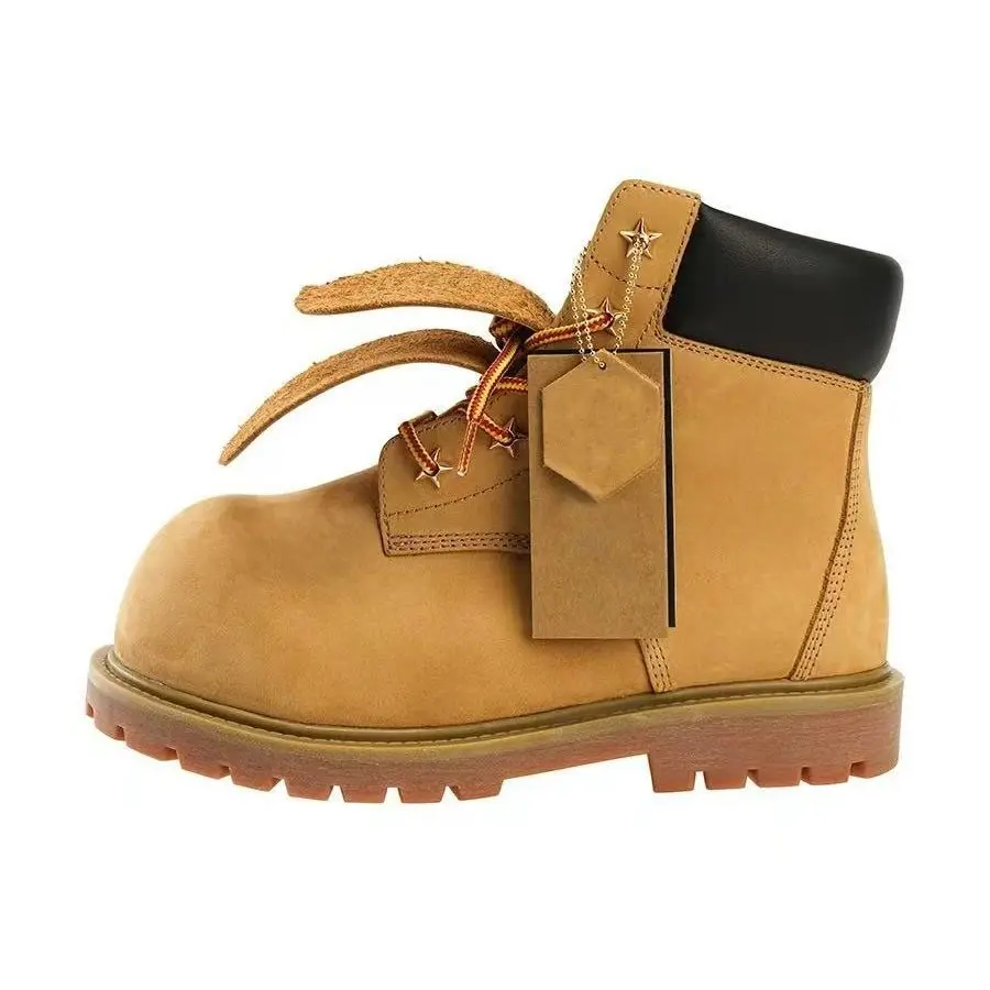Fall 2025  Big Head Men's Work  Boots Desert Style Short Tubular Leather Shoes Retro Stitching Low Heel