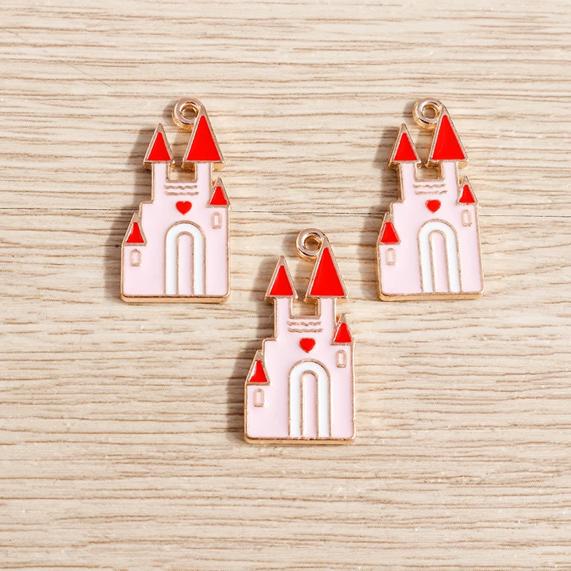 10 قطعة 12x25 مللي متر لطيف المينا القلعة Charms المعلقات لصنع المجوهرات أقراط القلائد أساور Crafts بها بنفسك الحرف اليدوية اكسسوارات