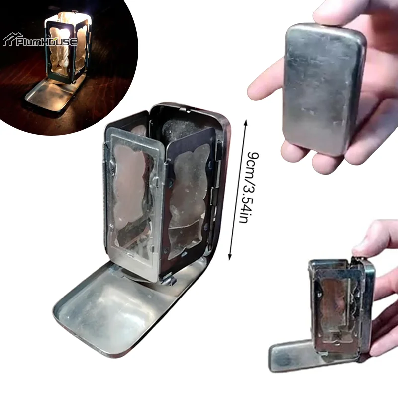 Folding Pocket Candle Lantern For Real Candles Vintage Small Pocket Candle Lantern Portable Decorative For Camping Hiking Travel