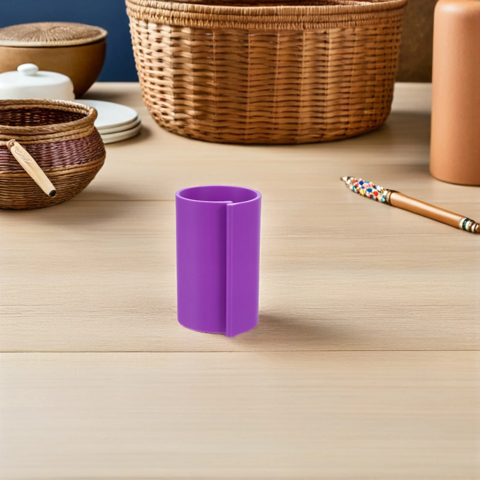 

2pcs Diamond Art Canvas Roller Holder Purple Anti Roll Clip For Scroll Storage Ring Craft Canvas Organizer Poster Map Roll Clamp