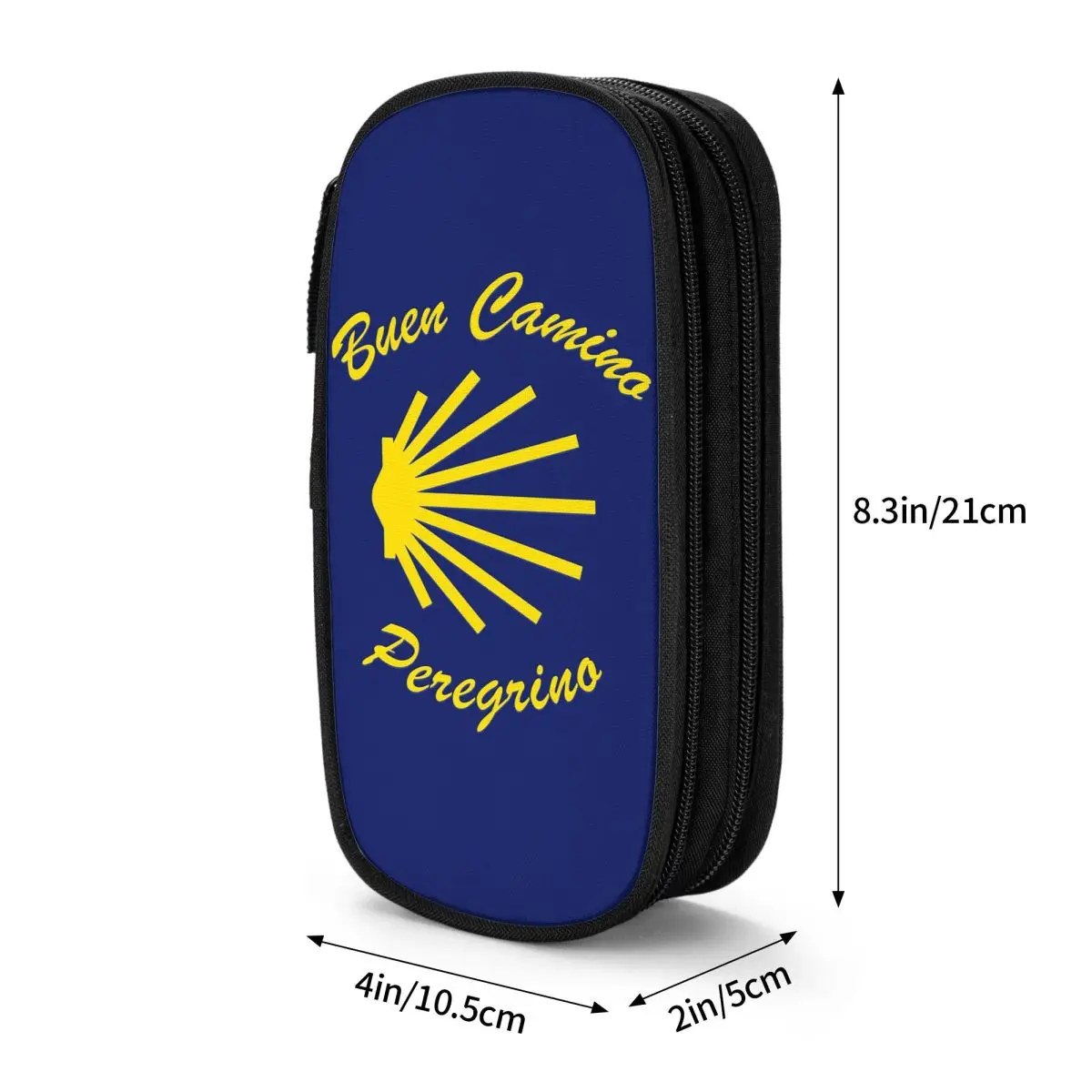 Yellow Camino De Santiago Scallop Shell Pencil Case for Boy Girl School Pen Box Pencil Bag Stationery Supplies Pen Holder Bag