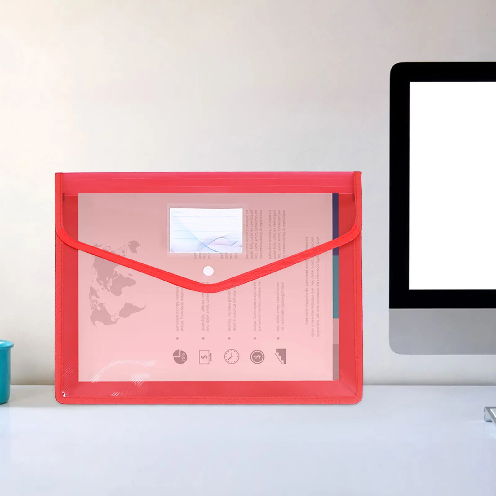 

Waterproof File Bag Storage Binder Filing Document Holder Office Desk Organizer Wallet Folder