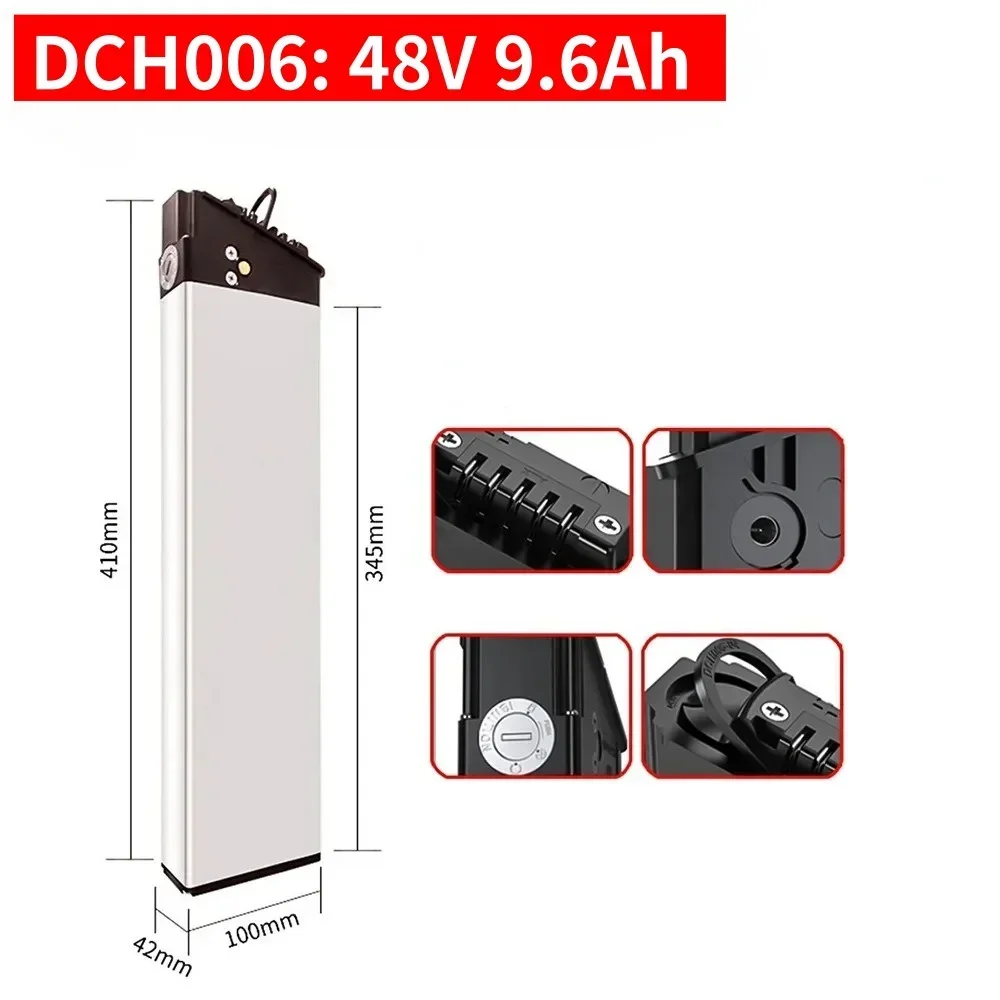 48V 17Ah 15Ah 12.8Ah 10.4Ah 36V 10Ah 12Ah 15Ah 52V 12.5Ah 15Ah 17Ah DCH-003 DCH-006 DCH-009 350W~1000W Motorbatterij - afbeelding 1