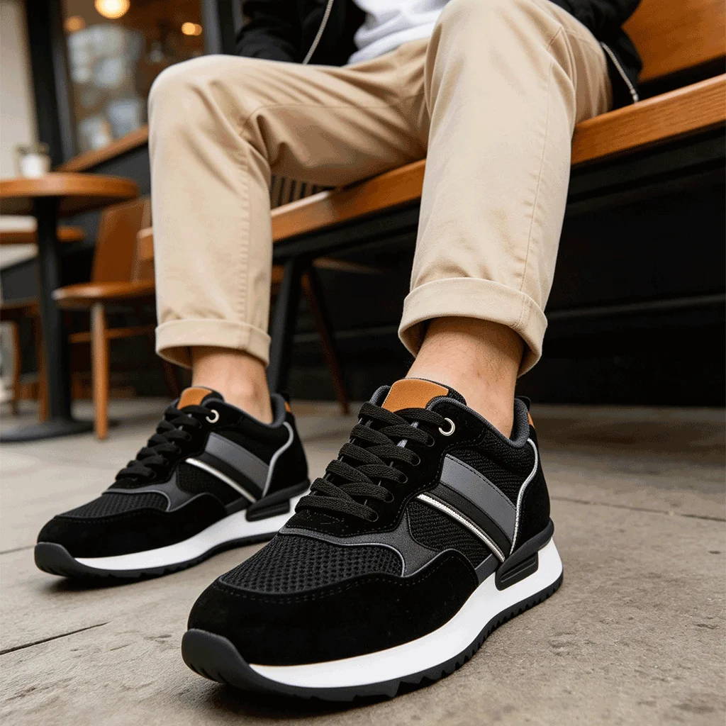 Desai Herren 2026 Herbst Retro Jogging-Schuhe aus Wildleder und Mesh, leicht, atmungsaktiv, mit Schnürung, lässige Sneakers für den täglichen Pendelverkehr. – Detail 9