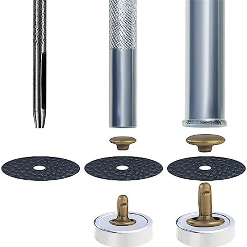 FLYY-340 Sets Leder-Nietenset, Nieten für Leder, Doppelhutnieten, Bekleidungsstoffe zum Reparieren von Kleidung, Schuhen, Taschen, Gürteln, langlebig, D – Detail 4
