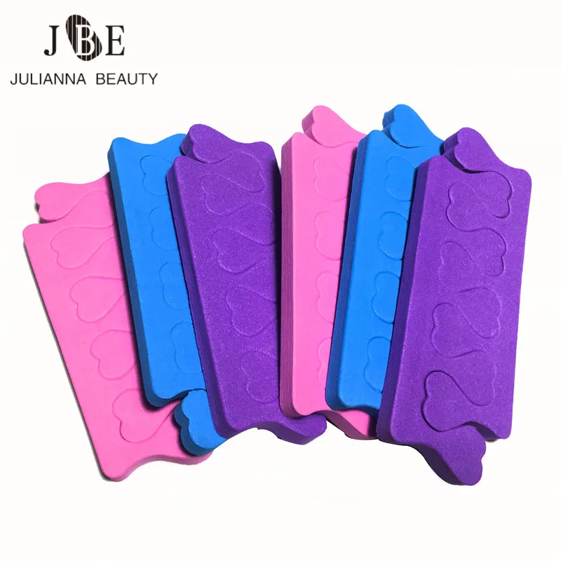 40Pcs(20 pairs) EVA Soft Form Toe Separator Finger Spacer For Manicure Pedicure Nail Tool Flexible Soft Silica Random Color