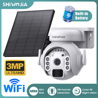 SHIWOJIA Solar Camera 4G Sim WiFi Security Camera Wireless 2K 3MP with Solar Panel Color Night Vision PIR Human Detection IP65