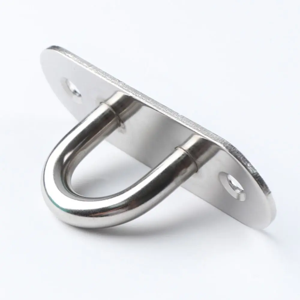 1Pcs New Pad Eye Wall Hook Plate Deck U/J-Shaped Ceiling Mount Hanger Stainless Steel Black Silver Door Buckle for Fan Lamp