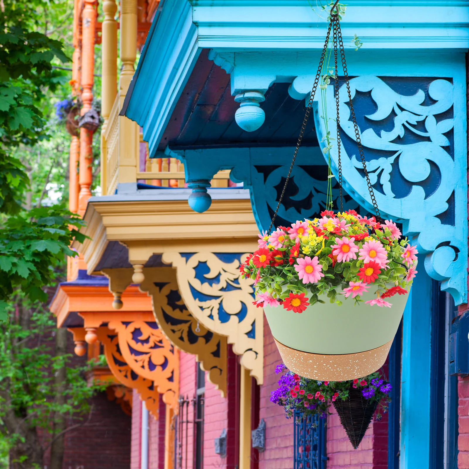 

Chlorophytum Flower Pot Floral Containers Hanging Basin Planter Indoor Plastic Succulent Pots Garden Gardening Basket