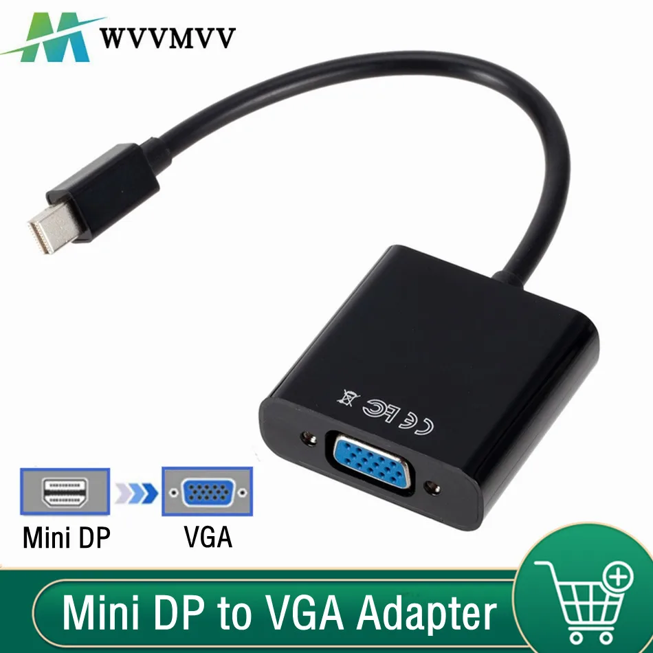 Mini konwerter z piorunami do VGA 1080p Mini DisplayPort z portem Mini z DP do VGA Adapter kabla do HDTV dla macbooka Air Pro