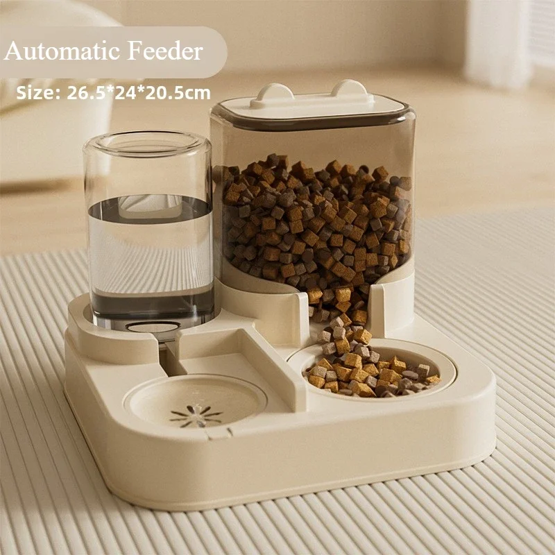 Cat Automatic Feeder Cat Dog Feeding and Water Fountain Drinker Cats Watering Supplies Food Storage Dispenser Pet Accessories