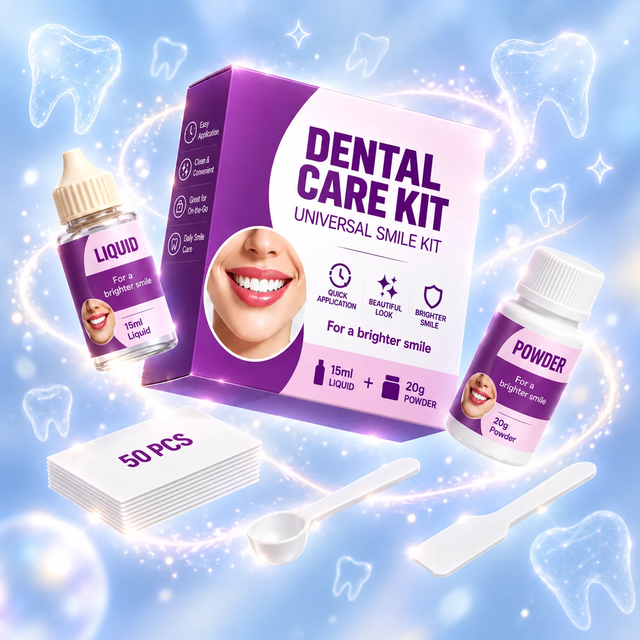 1 Set of DIY Dental Adhesive Kit for Home Use - Professional Grip, Moldable Beads, Creating A Flawless Smile - Tooth Filling and Restoration Kit