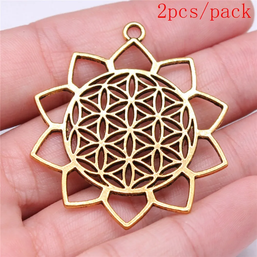 Bulk Charms For Jewelry Making Kit Pendant Diy Jewelry Accessories Large Flower Of Life Charms