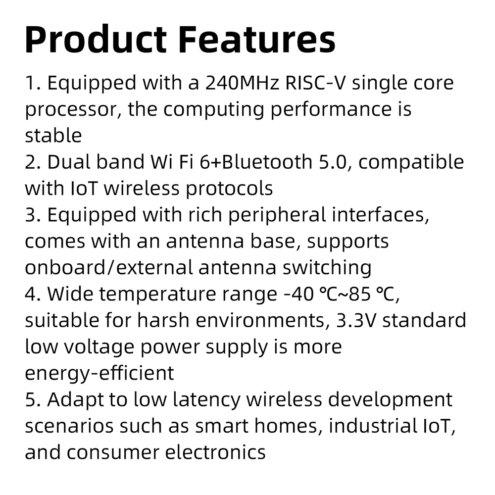 ESP32-C5-N4 Dual-Band-WLAN-Bluetooth-Entwicklungsboard für IoT, Smart Home und industrielle Automatisierung mit geringem Stromverbrauch – Detail 7