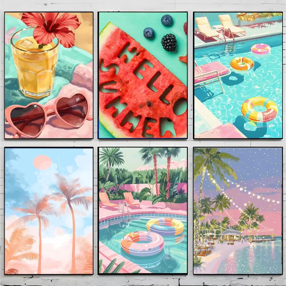 Bright Nostalgic S-Summer Vibes Art Poster Premium Decor Art & Gift for Household Lounge Home Ornaments
