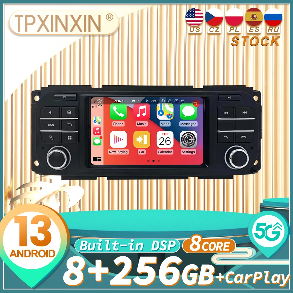 For Jeep Grand Cherokee 2004 2005 Android Auto Carplay Car Radio Automotive Multimedia Stereo Player GPS Navigation Head Unit