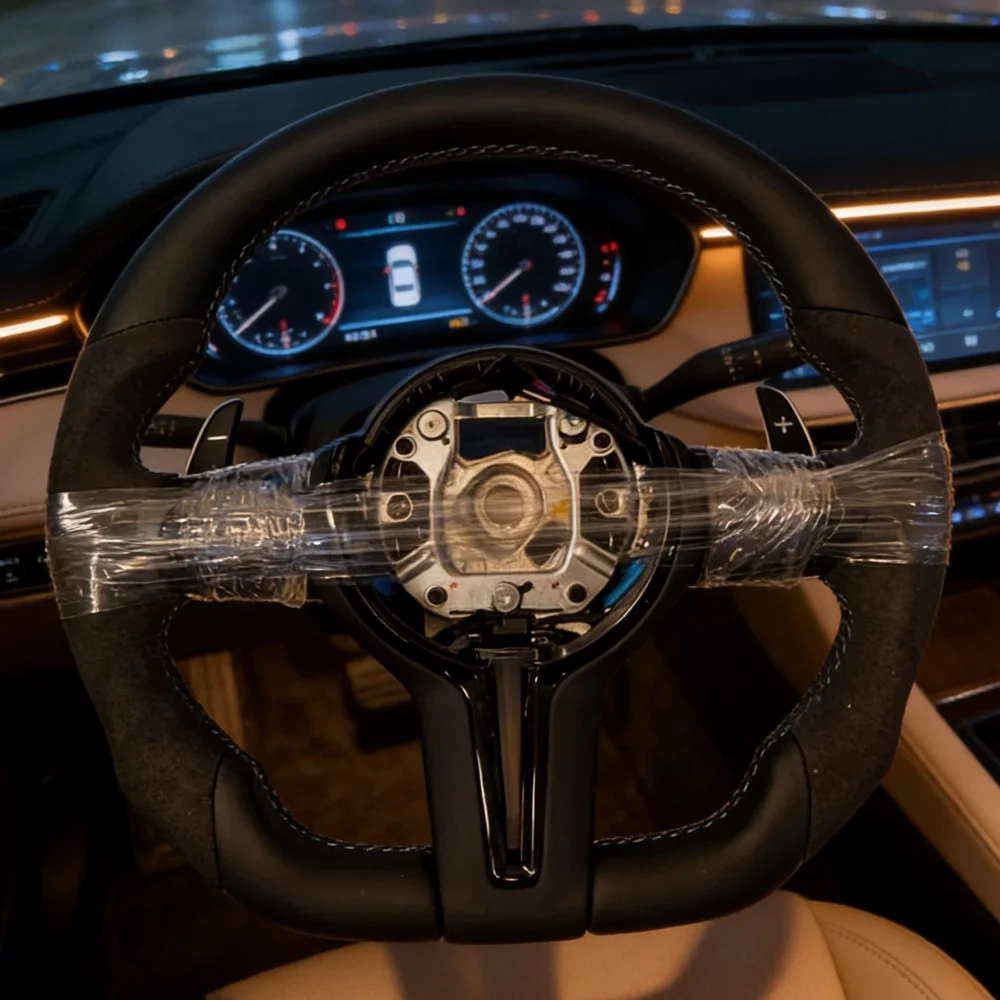 

Спортивный руль из комбинированной замши и кожи, подходит для BMW F30, F33, F10, F06, X1, F48, X5, F15, X3, F25, E90, аксессуары для автомобиля.