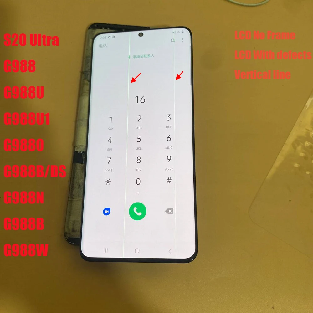Super amoled lcd para samsung s20 ultra display touch screen montagem substituição para s20ultra g988b lcd com pequeno ponto