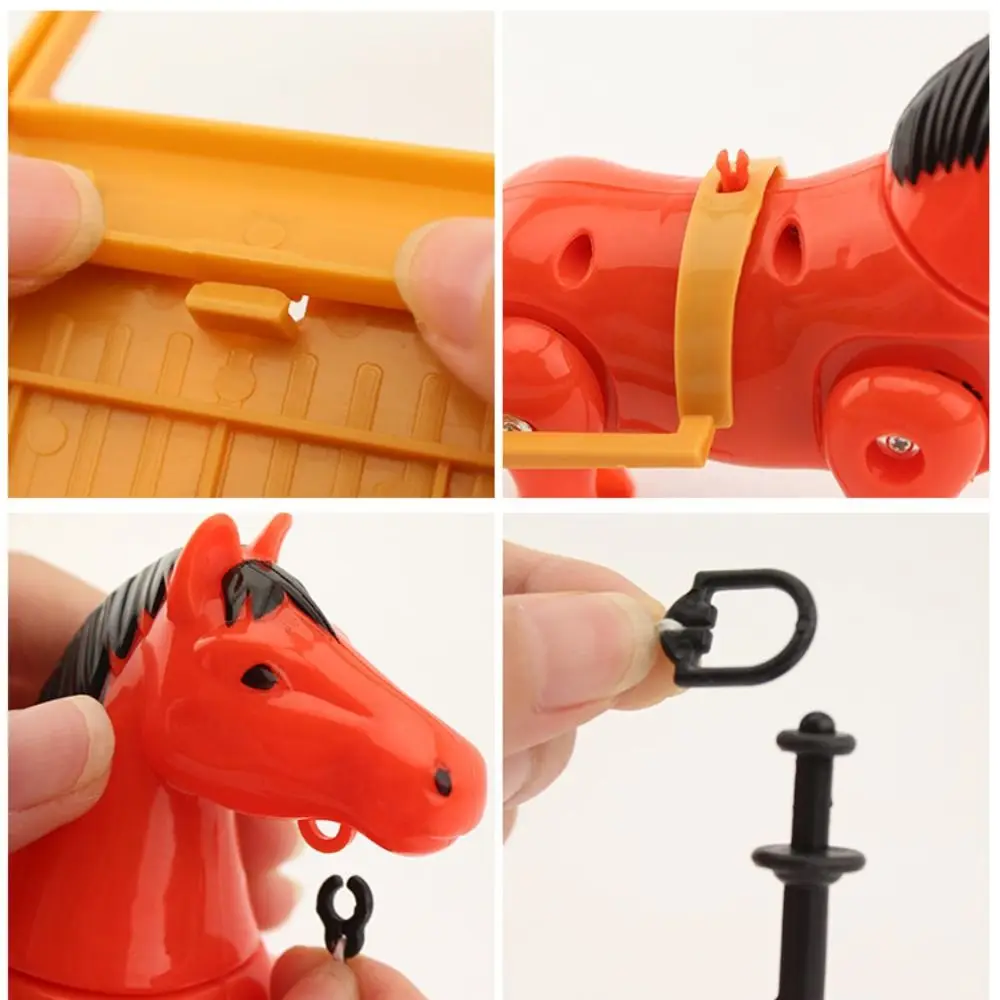 Funny Horse Circling Toy Plastic Creative Electric Horse Model Mini Sensory Anxiety Relief horse-drawn vehicle