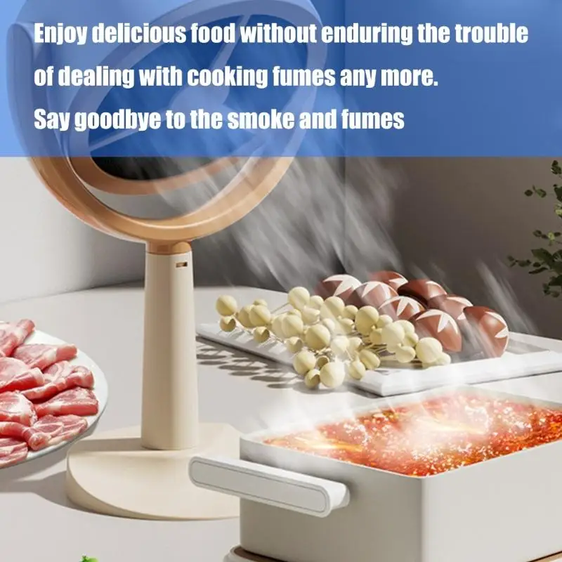 Lightweight Desktop Exhaust Fan for Indoor Cooking Removable Filter Hood with Low Energy Consumption for Kitchen N58D