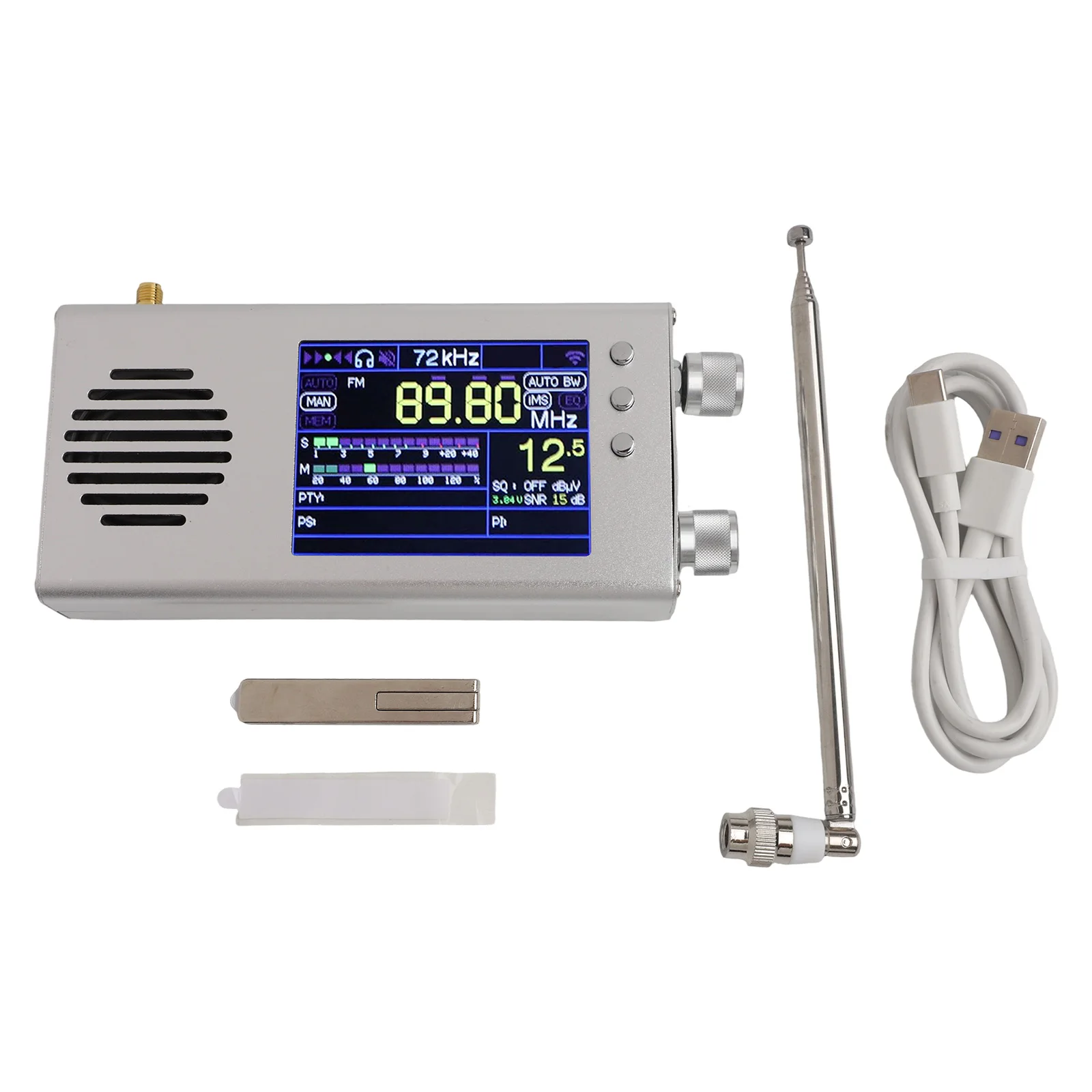 Премиум TEF6686 Plus Full Ban d Радио 2-го поколения V1 18 Прошивка Корпус из алюминиевого сплава ЖК-дисплей Телескопическая антенна