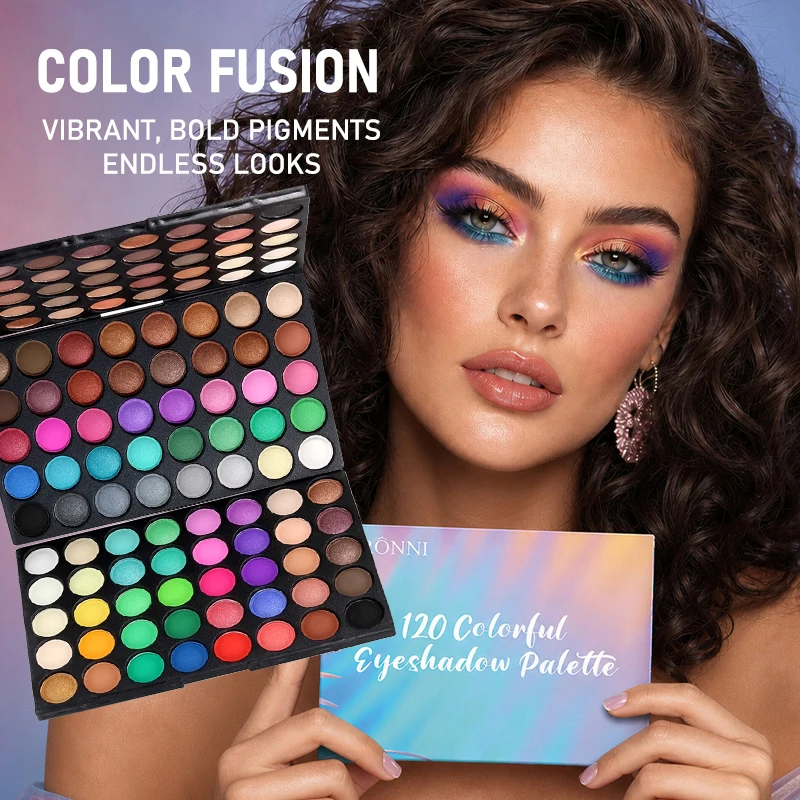 120 Colors 3-Layer Eyeshadow Palette, All-in-One Matte & Shimmer Makeup Kit, Long-Lasting Highly Pigmented Cosmetic Gift gallery 5