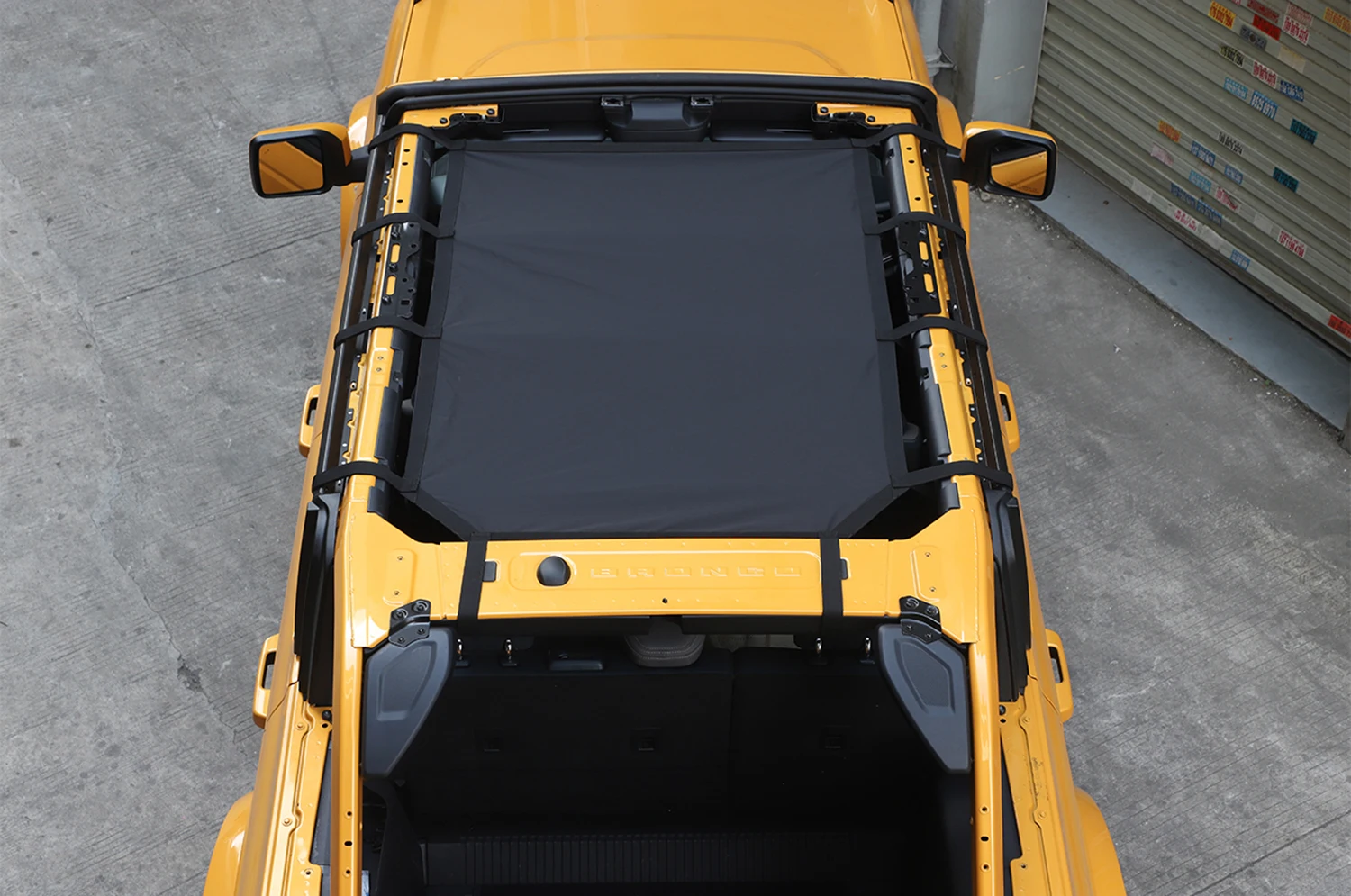 for Ford Bronco 2021 2022 4-Door Soft Top Insulation Cover Sunshade Mesh Roof Ceiling UV Sun Protector Car Accessories Black